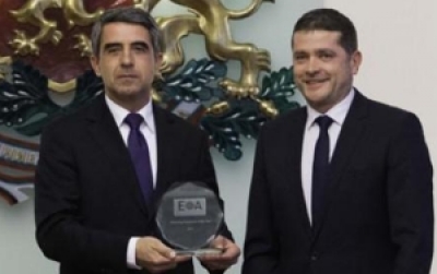 President Plevneliev accepted the award with which Bulgaria was awarded for the best outsourcing destination for 2015